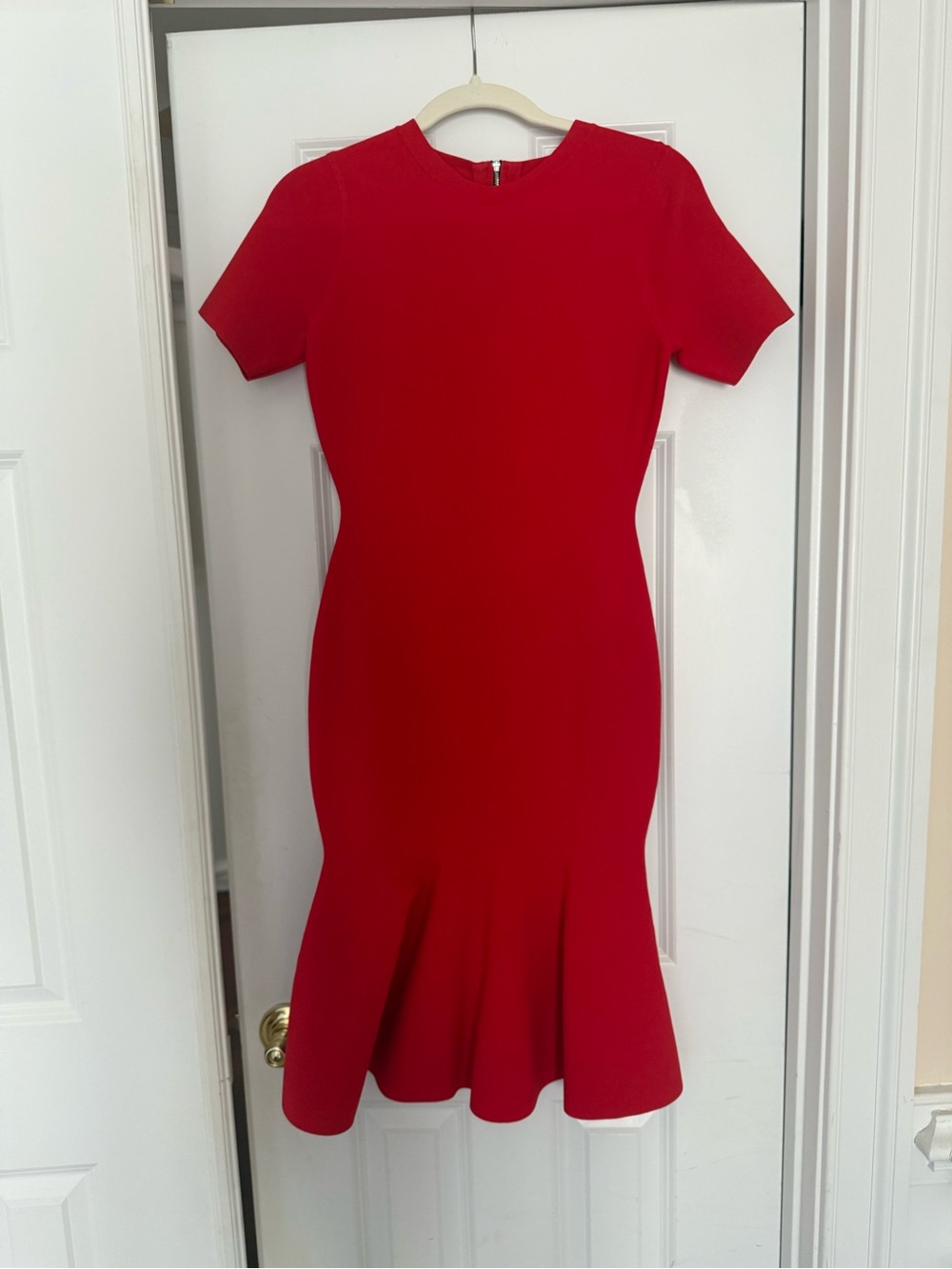 Milly Red Mermaid Hem Fitted Dress - Picture 3 of 7